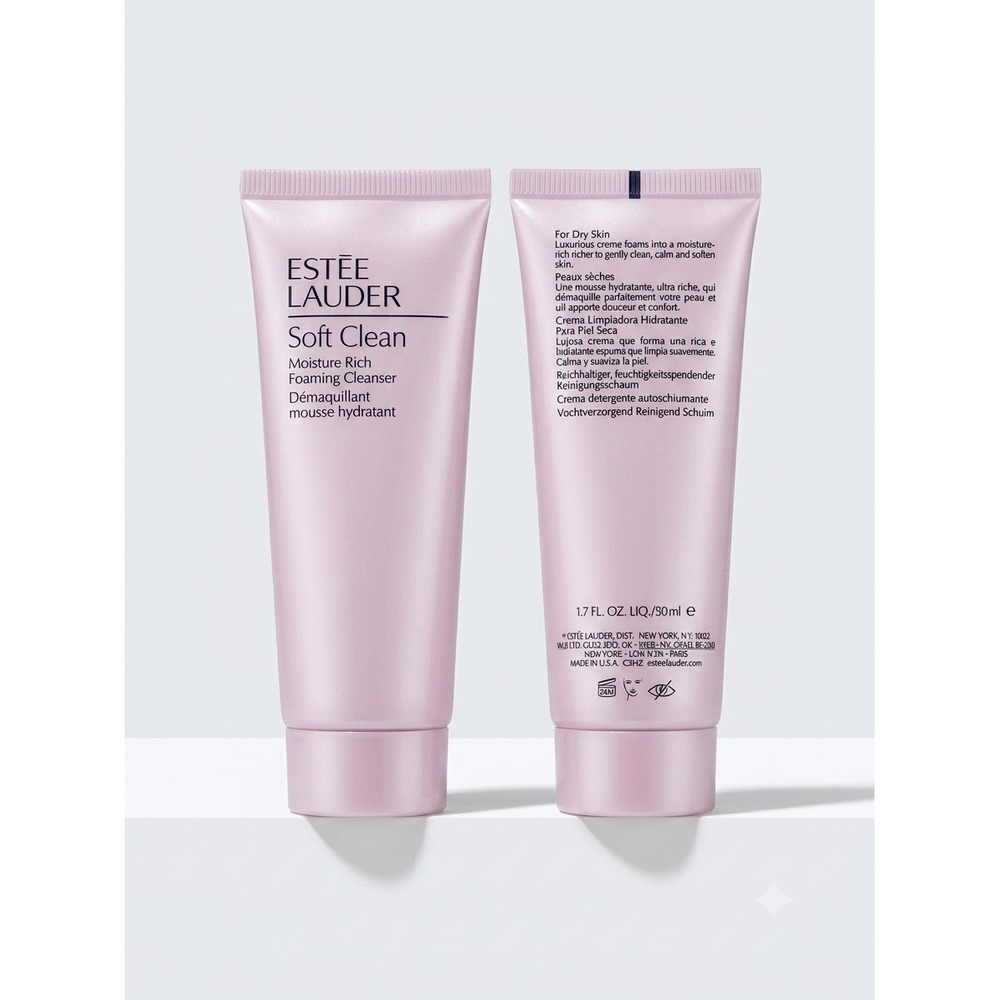 Estee Lauder Soft Clean Moisture Rich Foaming Cleanser 1.7 oz 50ml Travel Size